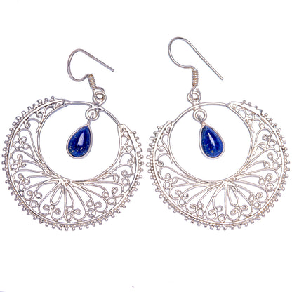 Lapis Lazuli Earrings 1 7/8" (925 Sterling Silver) E433202