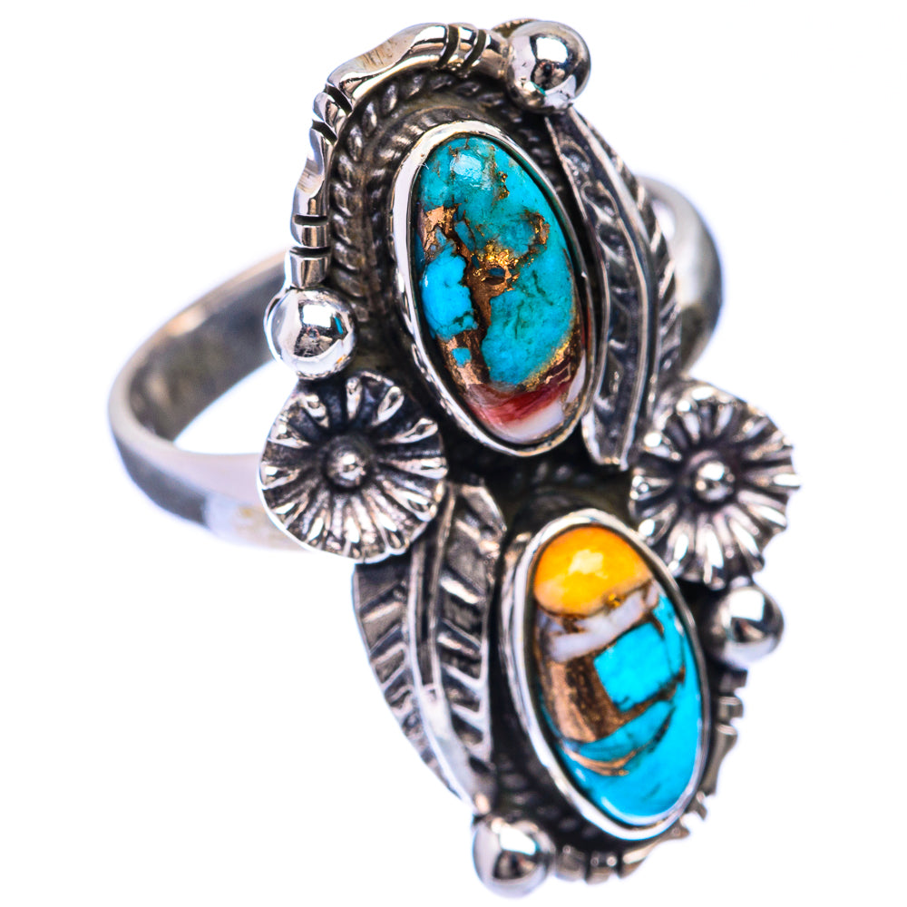 Blue Copper Composite Turquoise Ring Size 7 (925 Sterling Silver) R141294