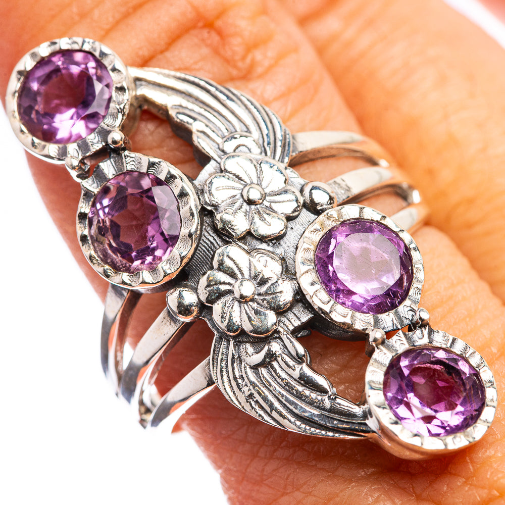 Faceted Amethyst Ring Size 9.5 (925 Sterling Silver) R143123