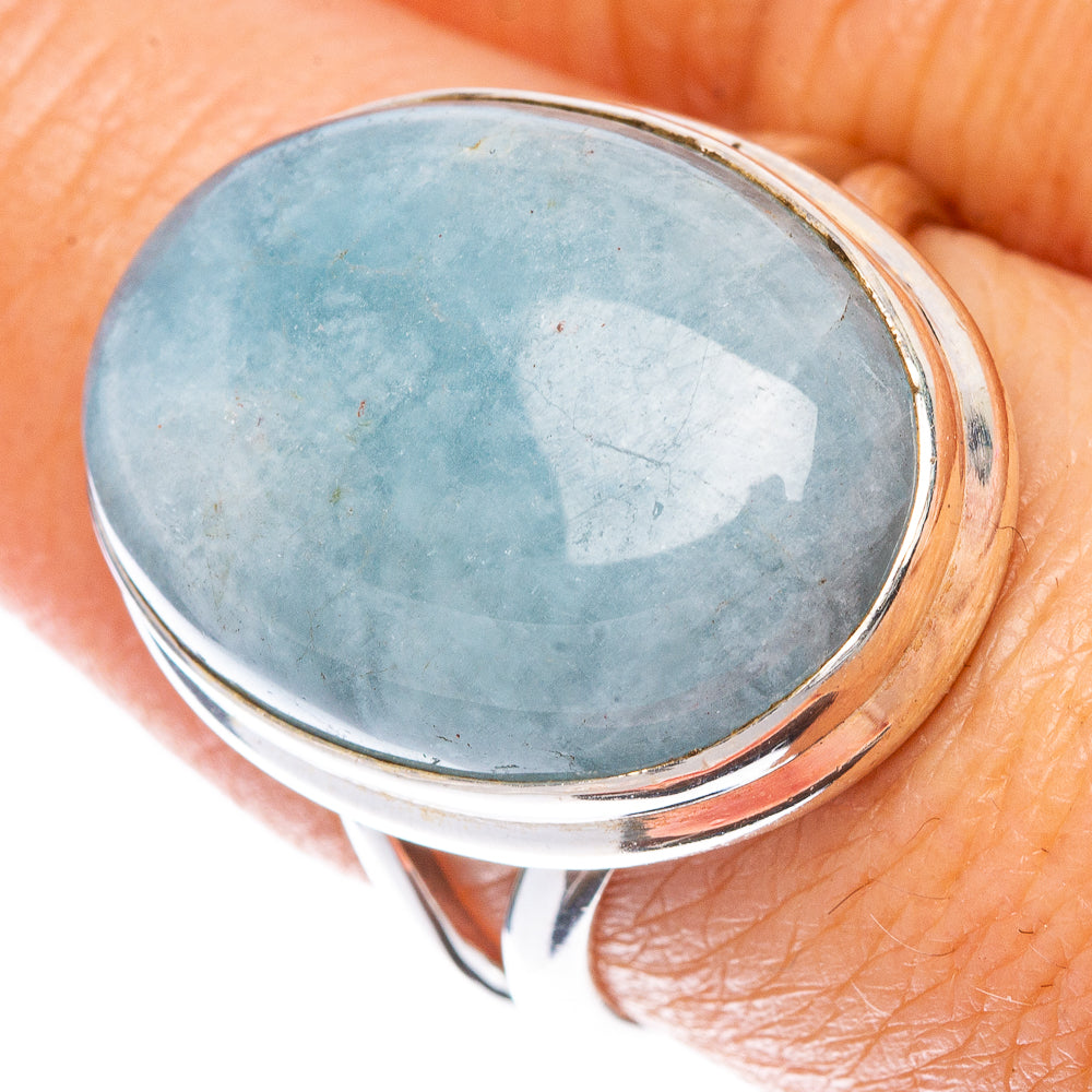 Natural Aquamarine Ring Size 8 (925 Sterling Silver) R1535