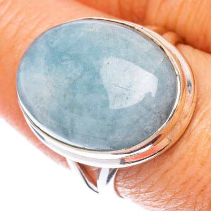 Natural Aquamarine Ring Size 8 (925 Sterling Silver) R1535