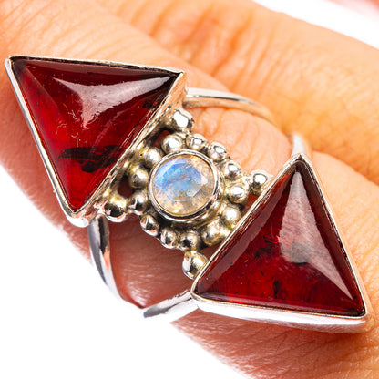Large Baltic Amber, Rainbow Moonstone Ring Size 7.75 (925 Sterling Silver) R143159