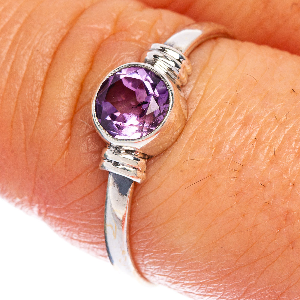 Faceted Amethyst Dainty Ring Size 8.5 (925 Sterling Silver) R147284