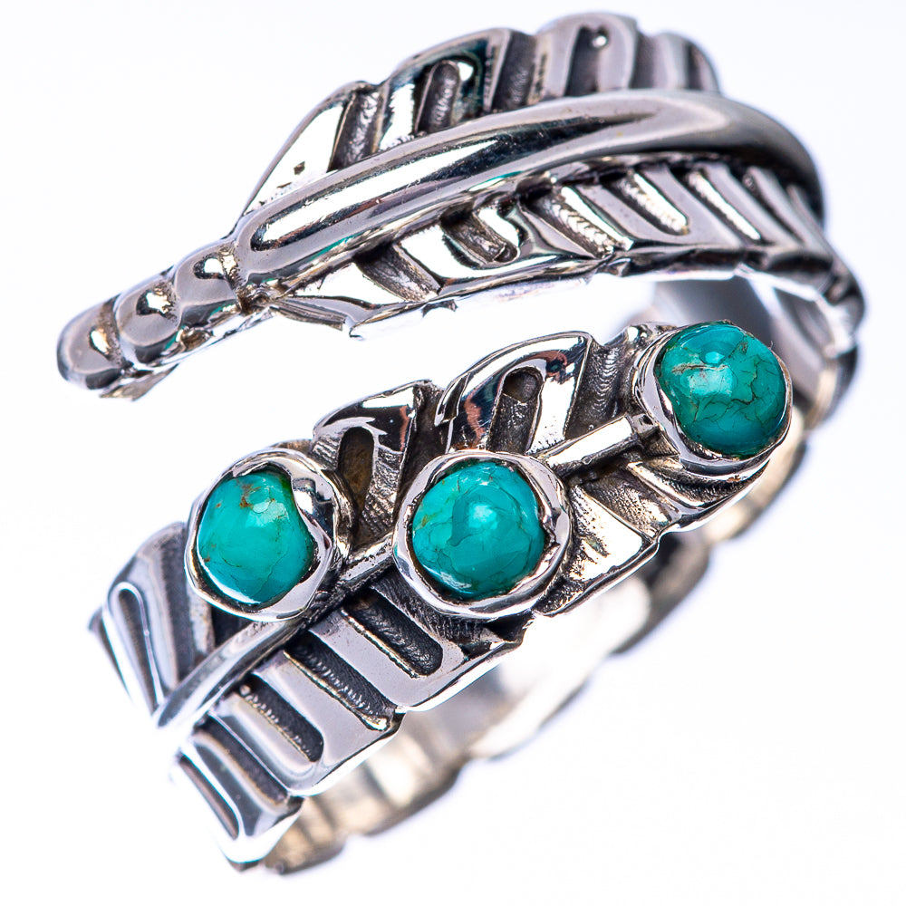 Tibetan Turquoise Ring Size 8 Adjustable (925 Sterling Silver) R145113