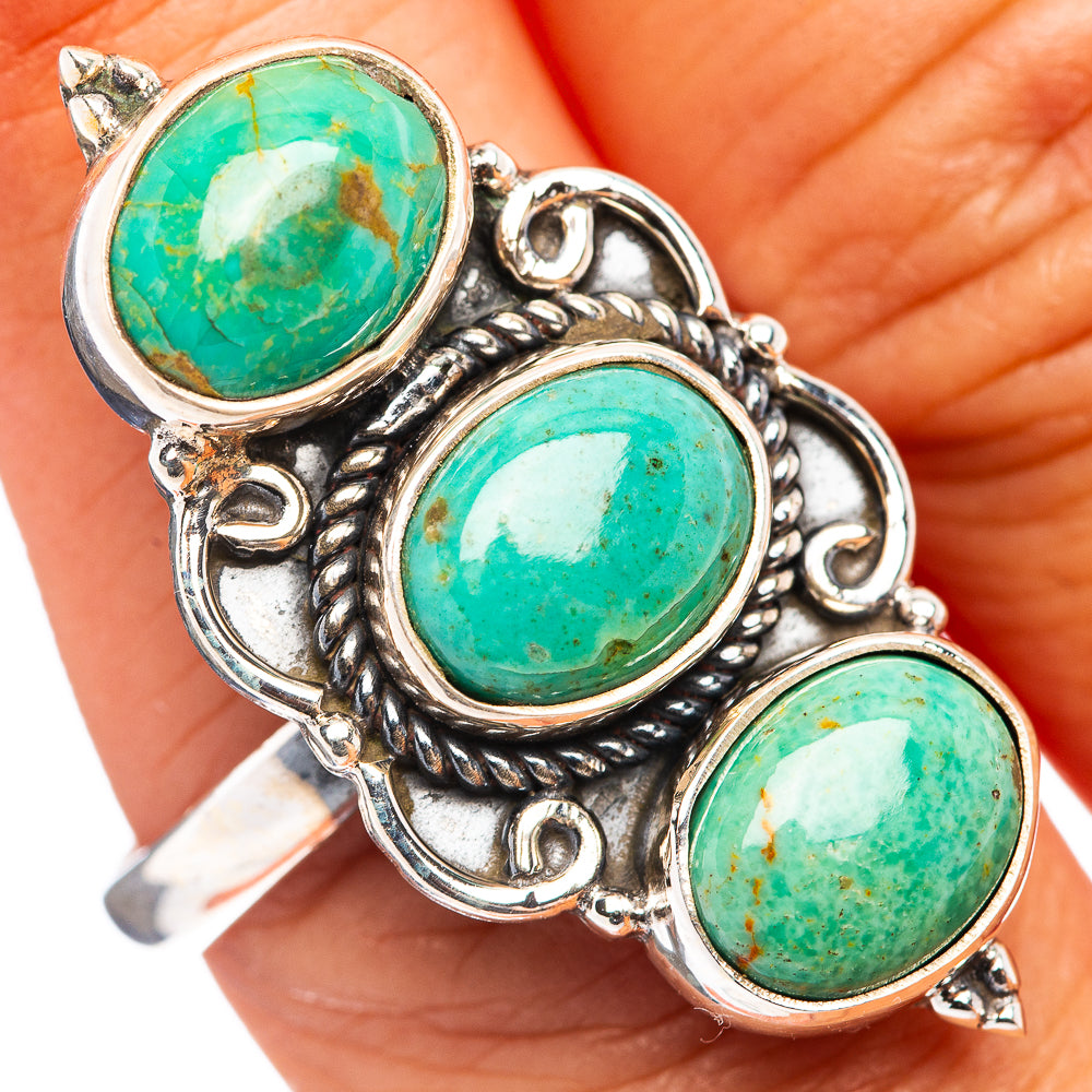 Mohave Turquoise Ring Size 8 Adjustable (.925 Sterling Silver)