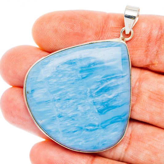 Premium Blue Owyhee Opal Pendant 2 1/8" (.925 Sterling Silver)