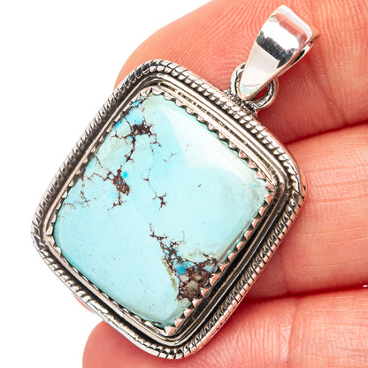 Rare Golden Hills Turquoise Pendant 1 1/2" (.925 Sterling Silver)