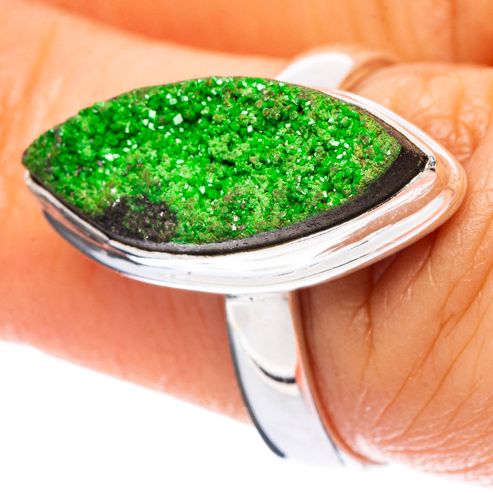 Rare Uvarovite Garnet Ring Size 6.75 (925 Sterling Silver) R4215