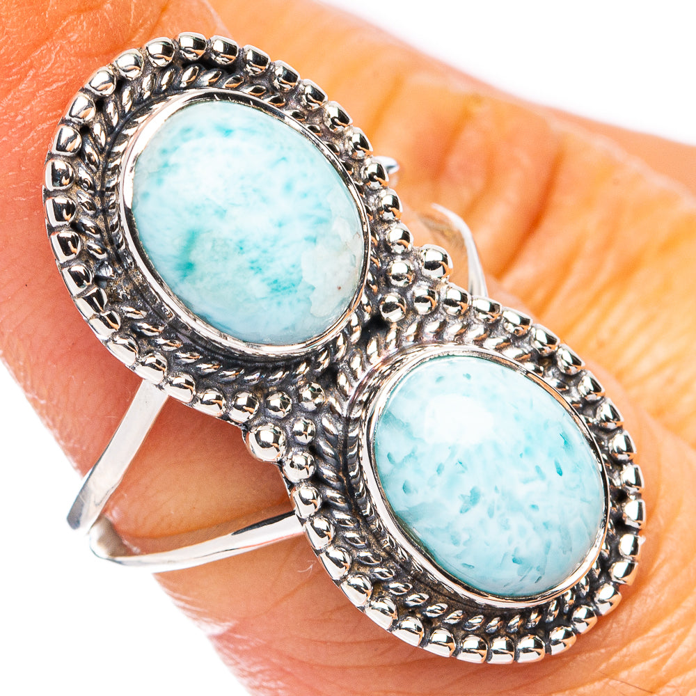 Premium Larimar Ring Size 6 (925 Sterling Silver) R8153