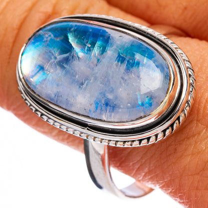 Large Rainbow Moonstone Ring Size 11.25 (925 Sterling Silver) R146488