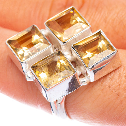 Large Faceted Citrine Ring Size 7.75 (925 Sterling Silver) R144660