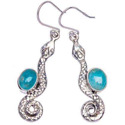 Larimar Earrings 1 3/4" (925 Sterling Silver) E433227