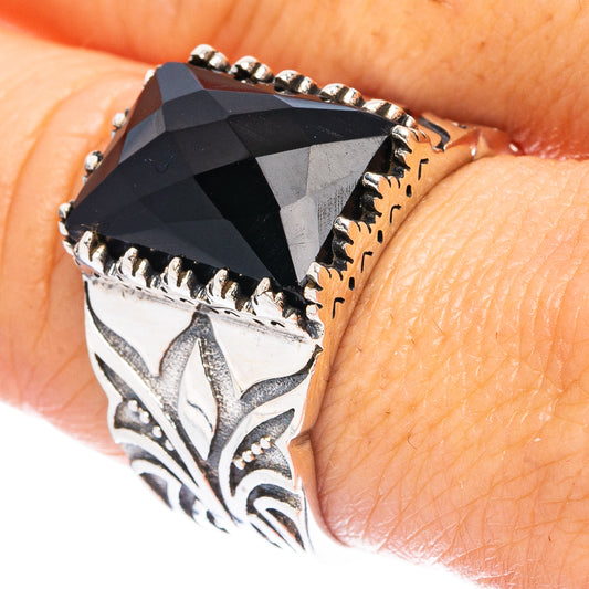 Black Onyx Ring Size 8.5 (925 Sterling Silver) R4772
