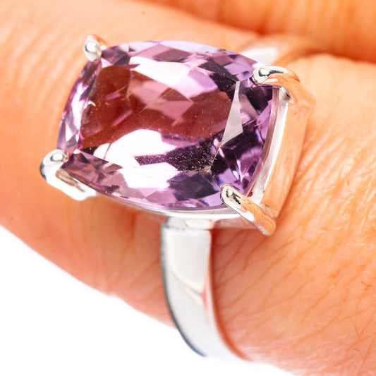 Faceted Amethyst Ring Size 8.5 (925 Sterling Silver) R4518