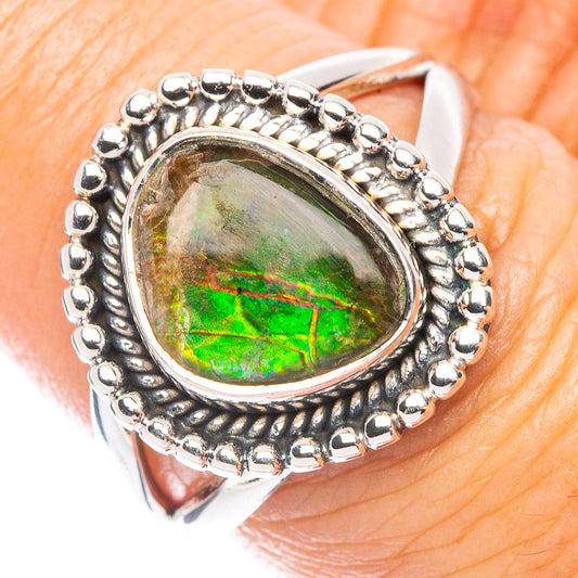 Rare Ammolite Ring Size 7 (925 Sterling Silver) R7118