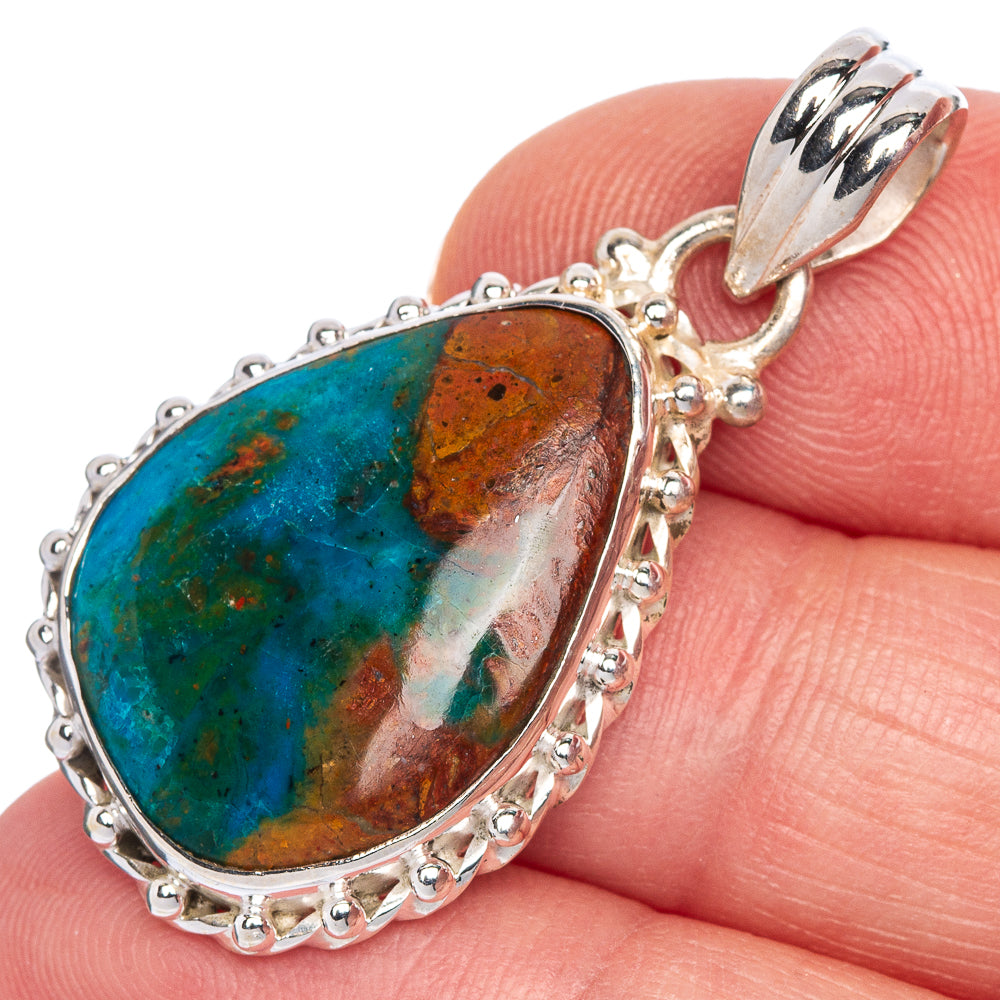 Rare Peruvian Opal Pendant 1 3/8" (925 Sterling Silver) P40756