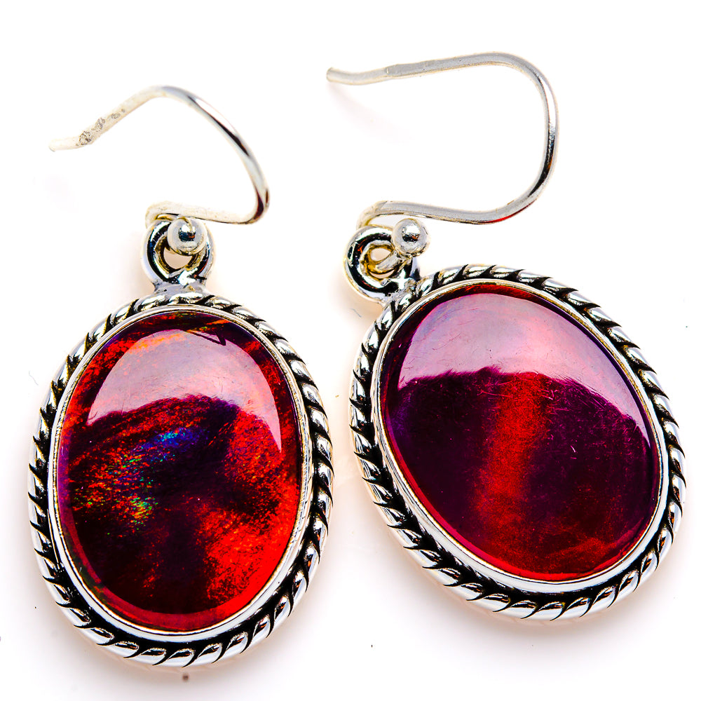Aura Opal Earrings 1 3/8" (925 Sterling Silver) EARR432047