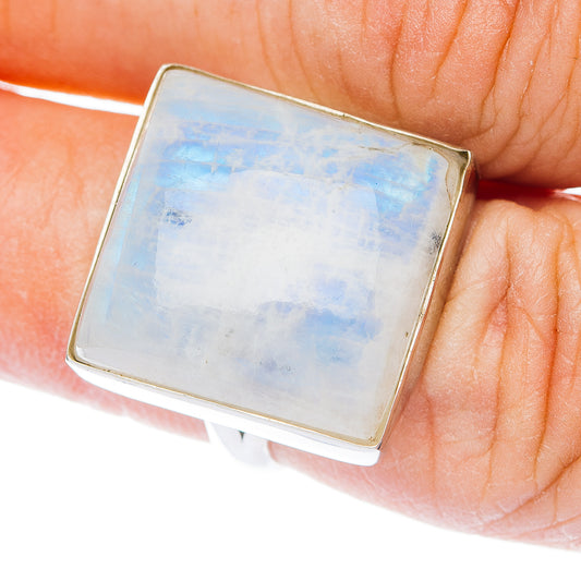 Large Premium Rainbow Moonstone Ring Size 5.75 (.925 Sterling Silver)