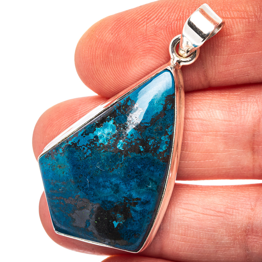 Shattuckite Pendant 1 7/8" (.925 Sterling Silver)