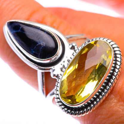 Large Faceted Citrine, Pietersite Ring Size 8.5 (925 Sterling Silver) RING140052