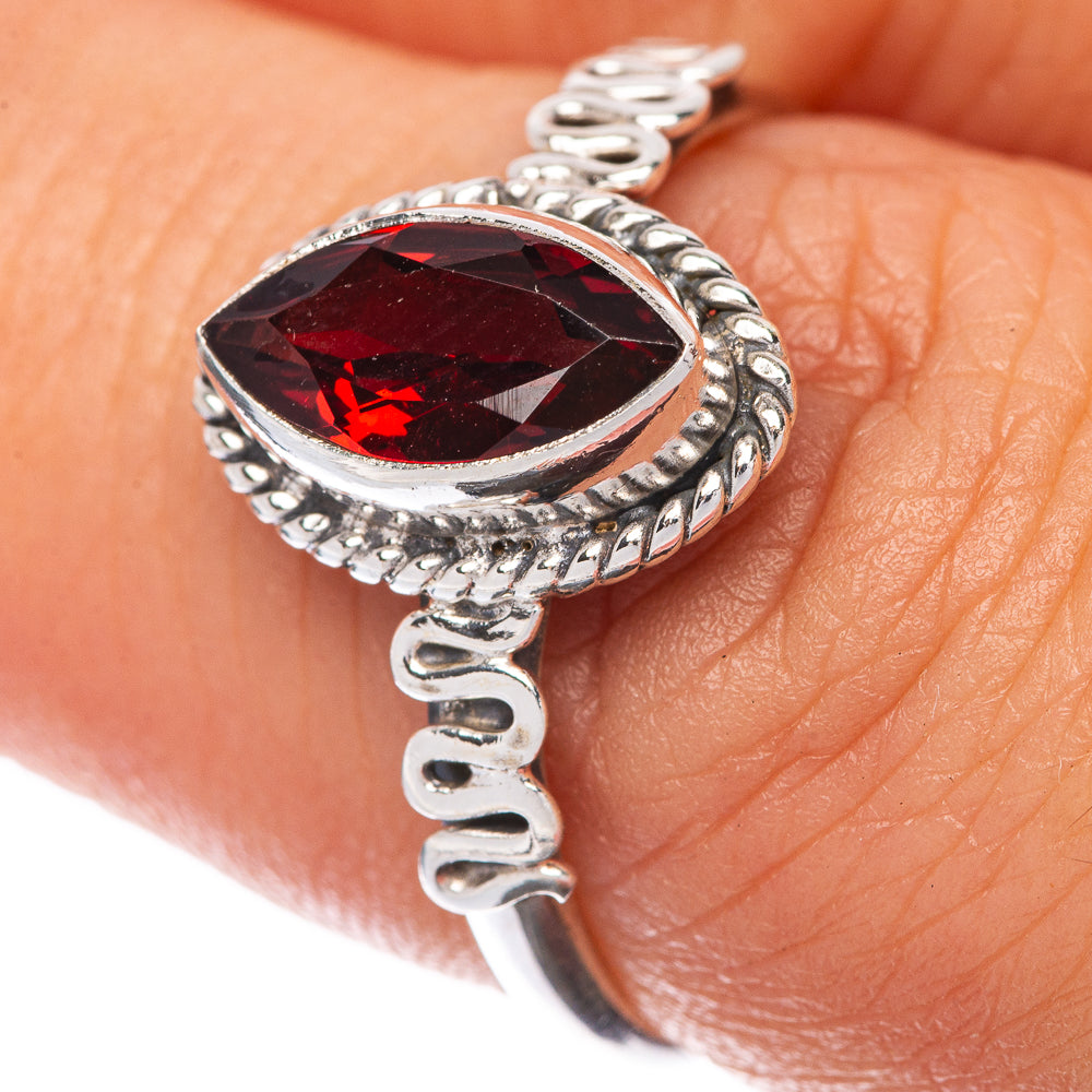 Garnet Dainty Ring Size 7.5 (925 Sterling Silver) R145179