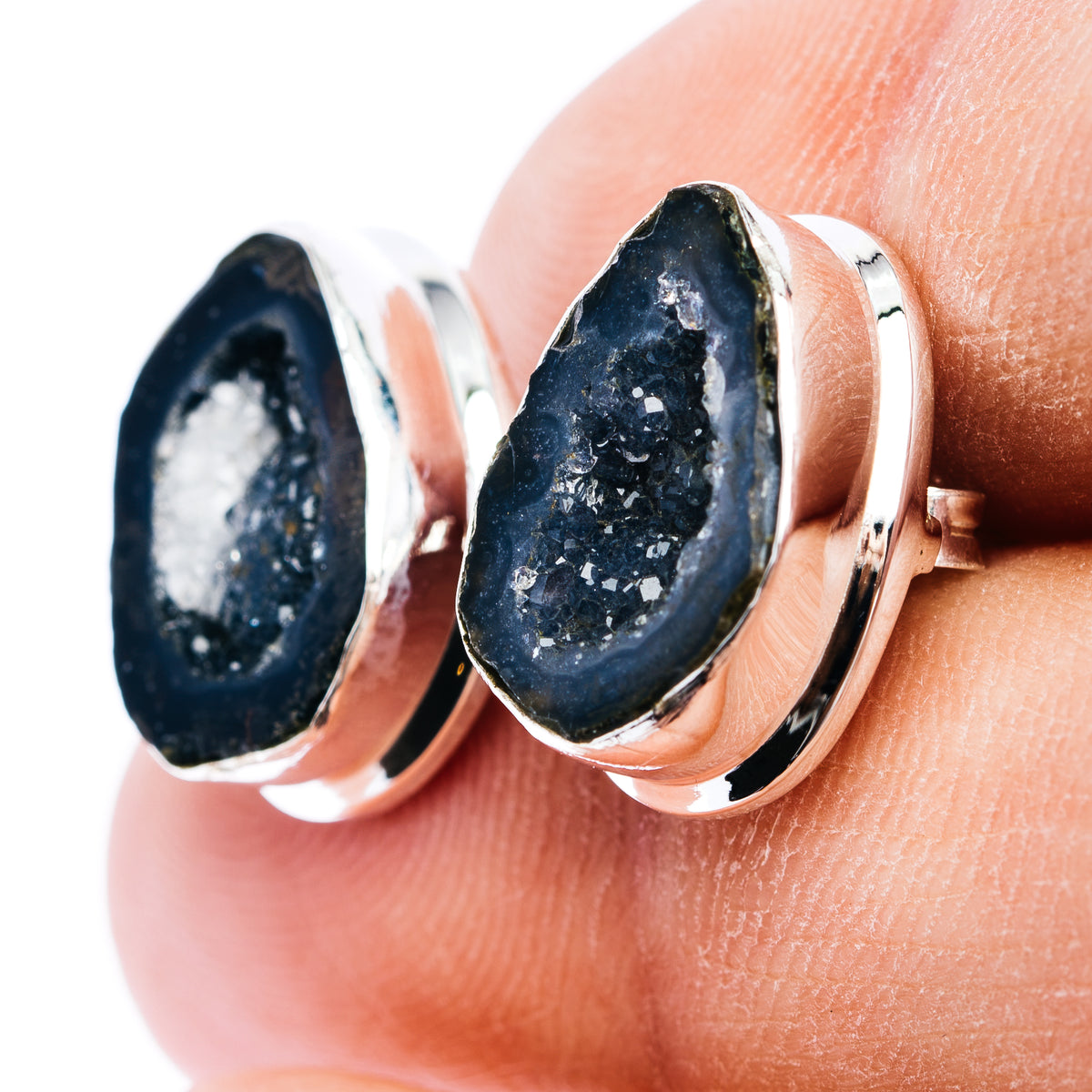 Tabasco Geode Earrings 5/8" (.925 Sterling Silver)