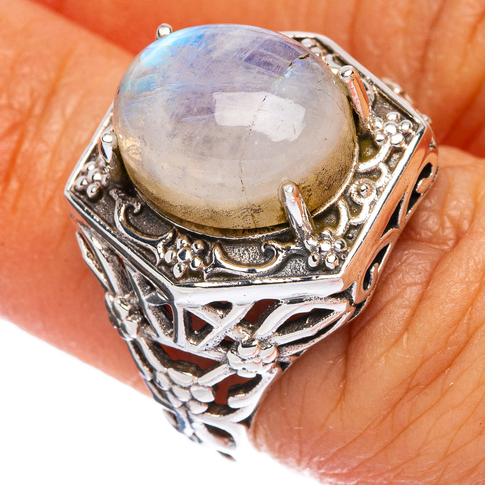 Rainbow Moonstone Ring Size 6 (925 Sterling Silver) R146361