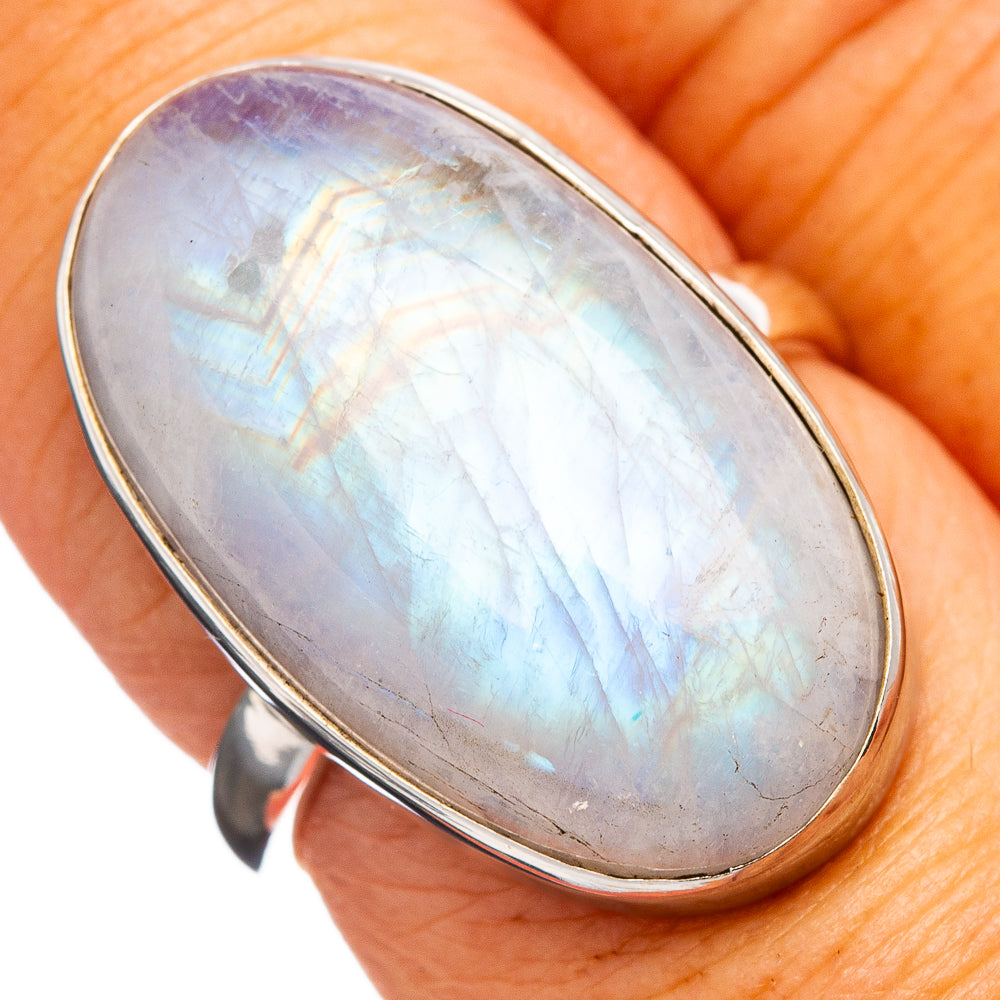 Premium Rainbow Moonstone Ring Size 7.25 (.925 Sterling Silver)