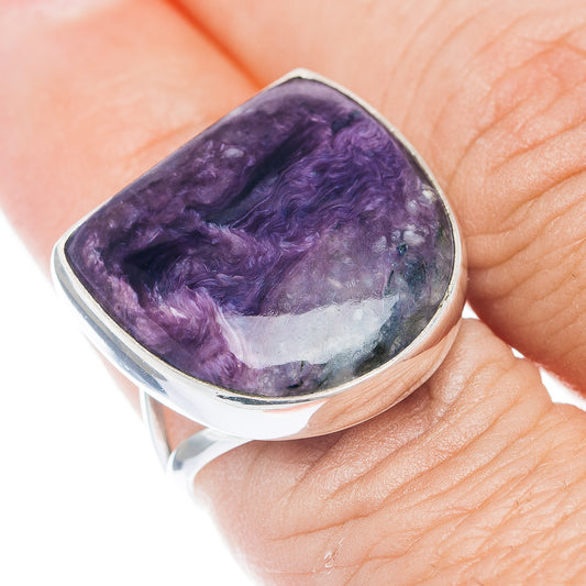 Premium Charoite Ring Size 7.5 (.925 Sterling Silver)