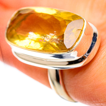 Large Faceted Citrine Ring Size 6.5 (925 Sterling Silver) RING139316
