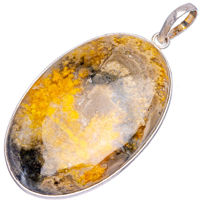 Bumblebee Jasper Pendant 2 1/8" (Silver Plated)