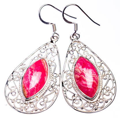 Signature Rhodochrosite Earrings 2 1/8" (925 Sterling Silver) E432324