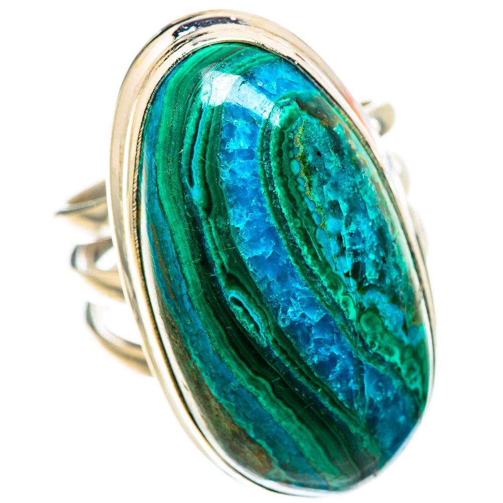 Large Malachite In Chrysocolla Ring Size 6.5 (925 Sterling Silver) RING136128