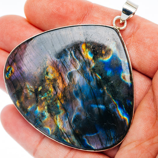 Premium Spectrolite Pendant 2 3/8" (.925 Sterling Silver)
