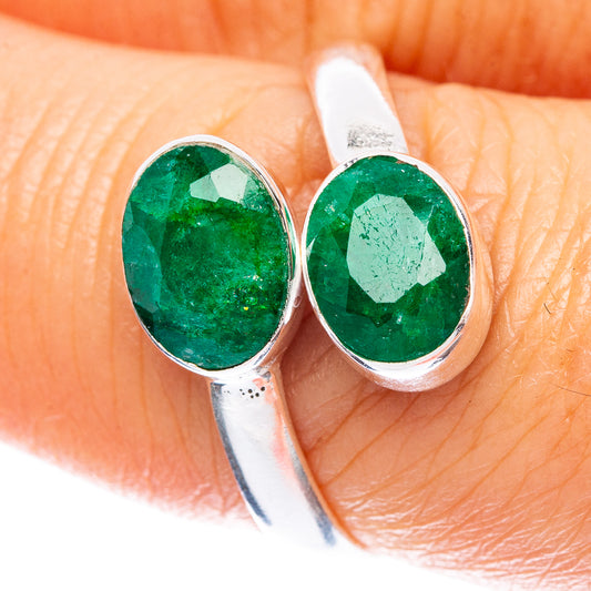 Green Sillimanite  Dainty Ring Size 8 Adjustable (925 Sterling Silver) R5128