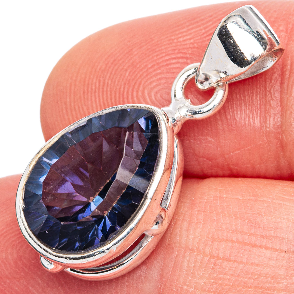 Value Blue Mystic Topaz Pendant 1 1/8" (925 Sterling Silver) P42127