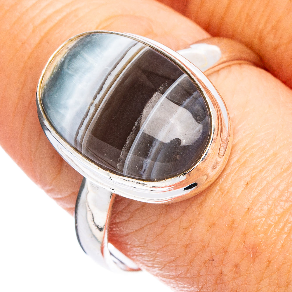 Rare Black Bridge Variscite Ring Size 9.75 (.925 Sterling Silver)