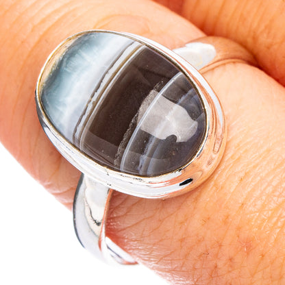 Rare Black Bridge Variscite Ring Size 9.75 (.925 Sterling Silver)