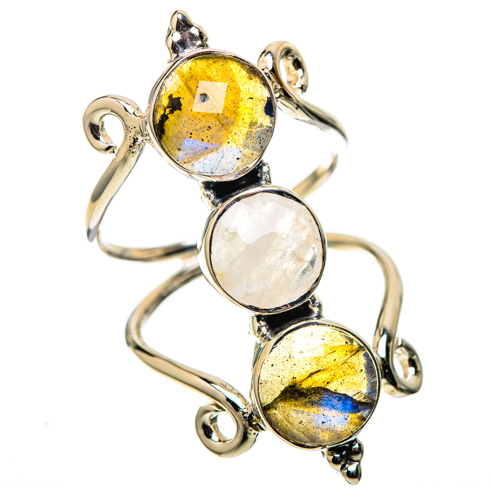 Premium Labradorite, Rainbow Moonstone Ring Size 7 (925 Sterling Silver) RING138070
