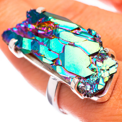 Large Titanium Sunshine Druzy 925 Sterling Silver Ring Size 9 (925 Sterling Silver) RING140405
