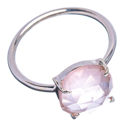 Faceted Rose Quartz Ring Size 9 (.925 Sterling Silver)