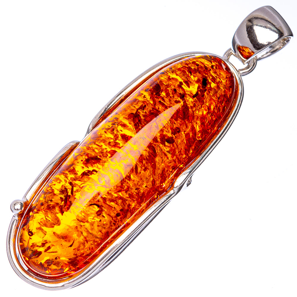 Ana Silver Co Baltic Amber Pendant 2 1/4" (925 Sterlnig Silver)