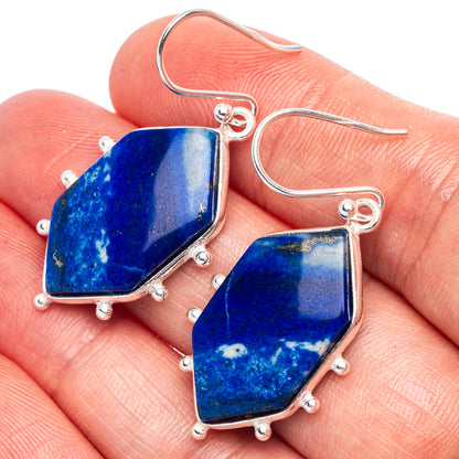 Lapis Lazuli Earrings 1 5/8" (925 Sterling Silver) E1707
