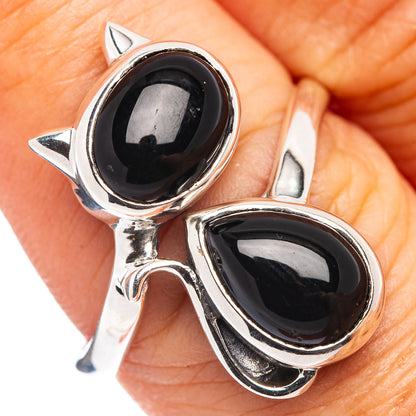 Garnet Cat Ring Size 8.25 (.925 Sterling Silver)