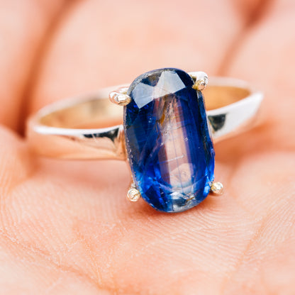Faceted Kyanite Ring Size 8 (.925 Sterling Silver)