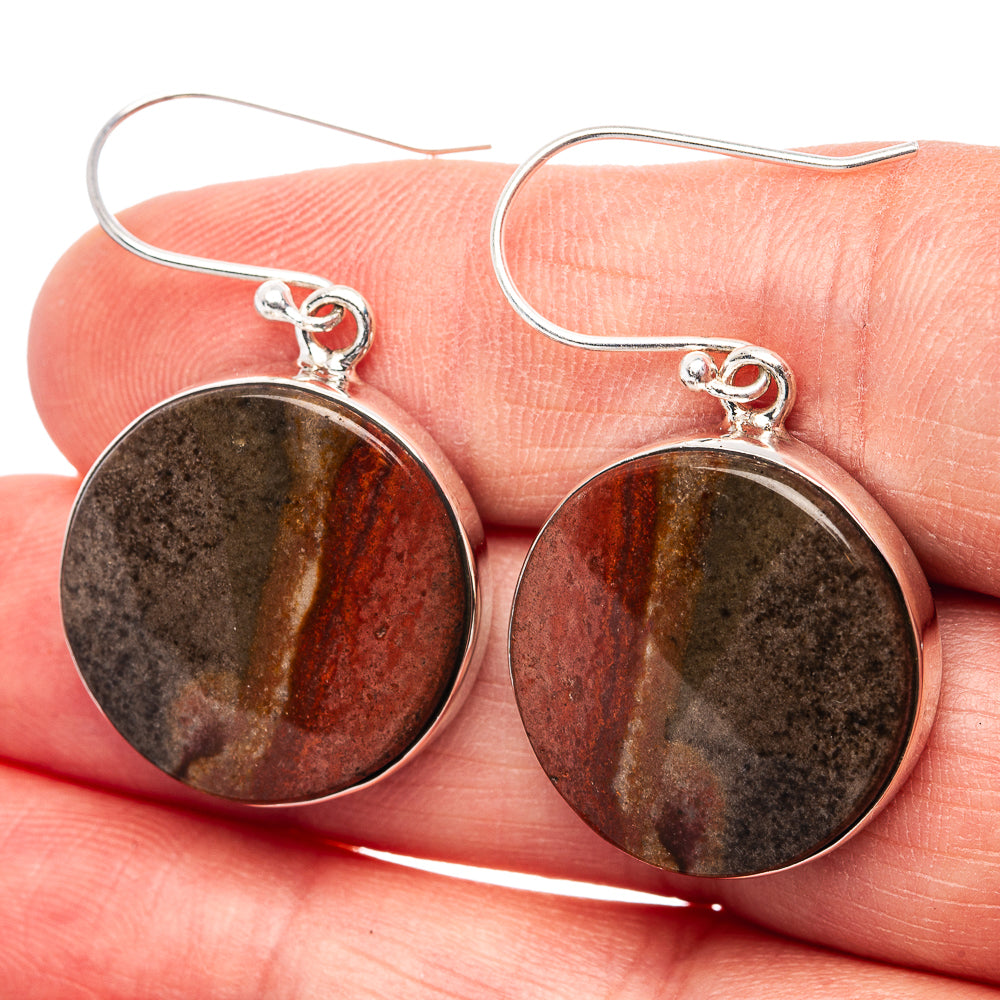 Premium Polychrome Jasper Earrings 1 1/2" (.925 Sterling Silver)
