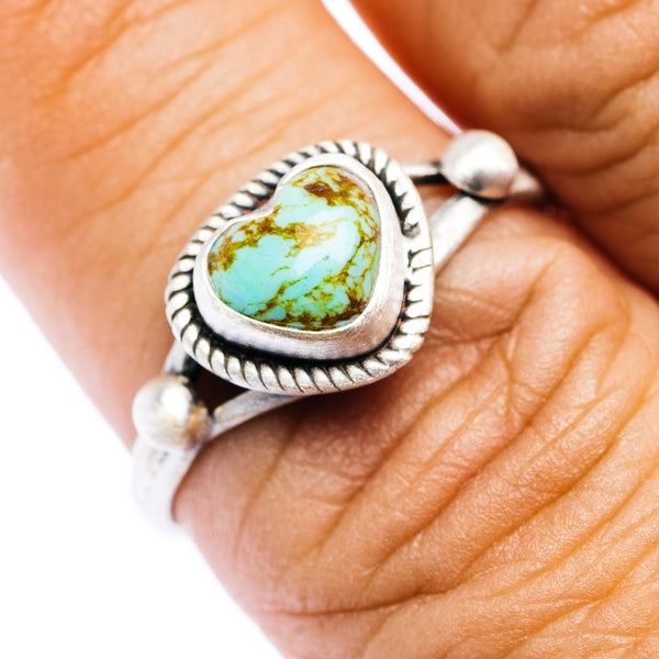 Southwestern Style Royston Turquoise Ring Size 8.25 (.925 Sterling Silver)