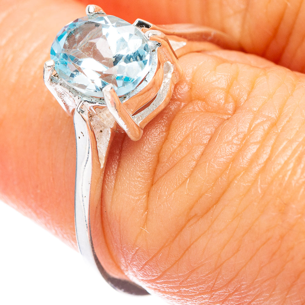 Blue Topaz Dainty Ring Size 6.5 (925 Sterling Silver) R5892