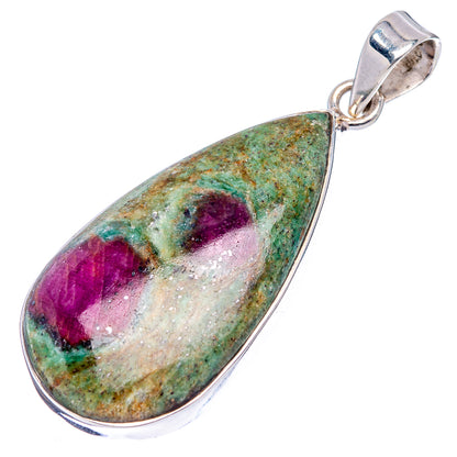 Premium Ruby in Fuchsite Pendant 1 7/8" (.925 Sterling Silver)