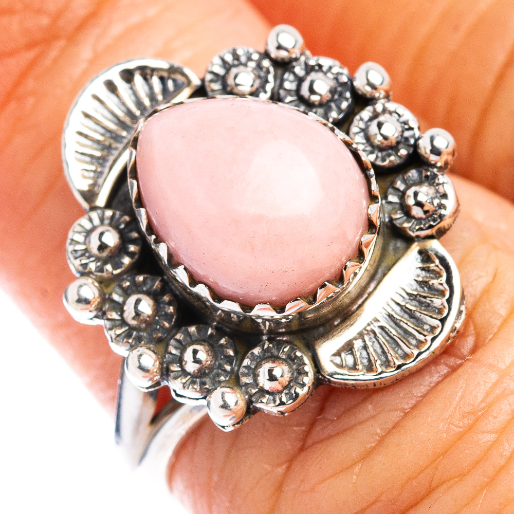 Pink Opal Native Style Ring Size 6.25 (.925 Sterling Silver)